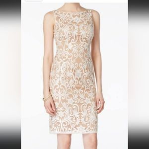 NWT Adrianna Papell Women's Sequin Embroidered Sheath Dress 4